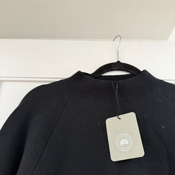 NWT Canada Goose Women's Holton Mockneck Sweatshirt Black Merino Wool Sz Small - Picture 7 of 10
